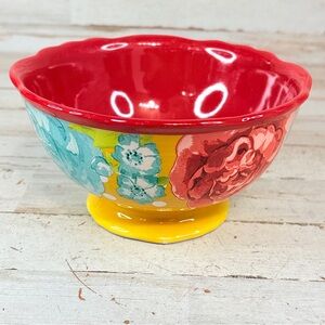 The Pioneer Women Stoneware Soup Cereal Bowl Red Yellow Floral 2919DVD